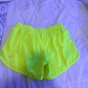 lululemon yellow hotty hot shorts